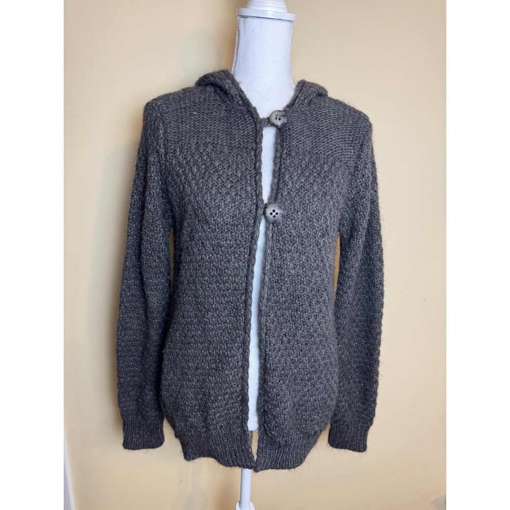 Elisabetta Cardigan Women's Large Gray Made Italy Wool Alpaca Blend Sweater